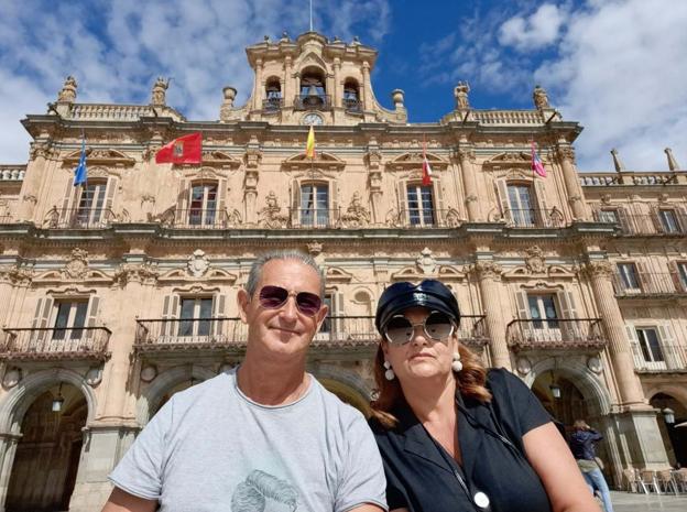 'Selfie' en la plaza de Salamanca, donde de aprecia su belleza. 