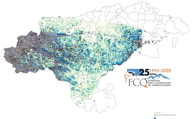 Localizaciones de quebrantahuesos 2010-2021.