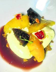 Imagen secundaria 2 - Pulpo cocido a baja temperatura con alga wakame y postre de otoño. 