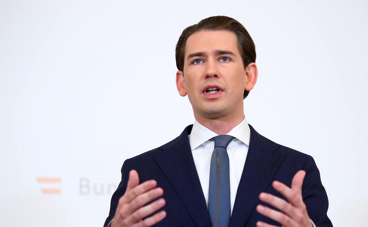 Sebastian Kurz, en un discurso desde la cancillería en Viena.