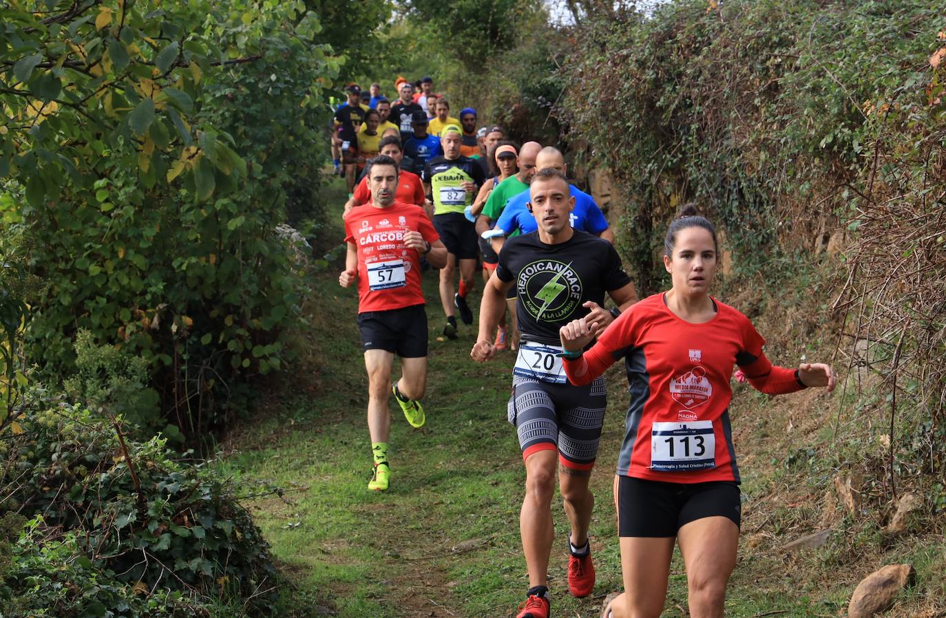 María Iraizoz durante un tramo de la carrera entre Mogrovejo y Redo.