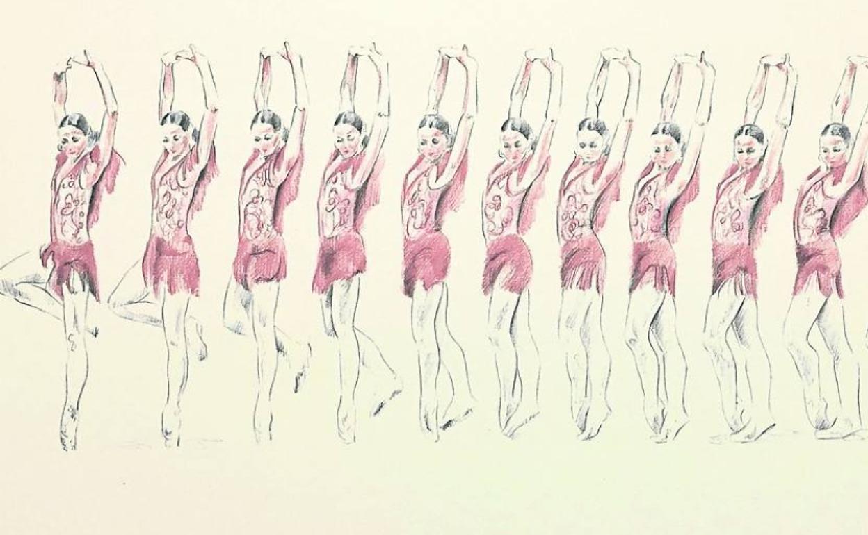 Dibujo de la bailarina Svetlana Zakharova, del Bolshoi Ballet de Moscú. 