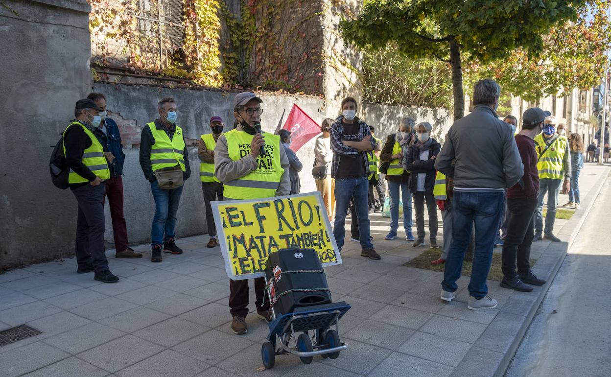 Varios de los manifestantes este sábado por la mañana.