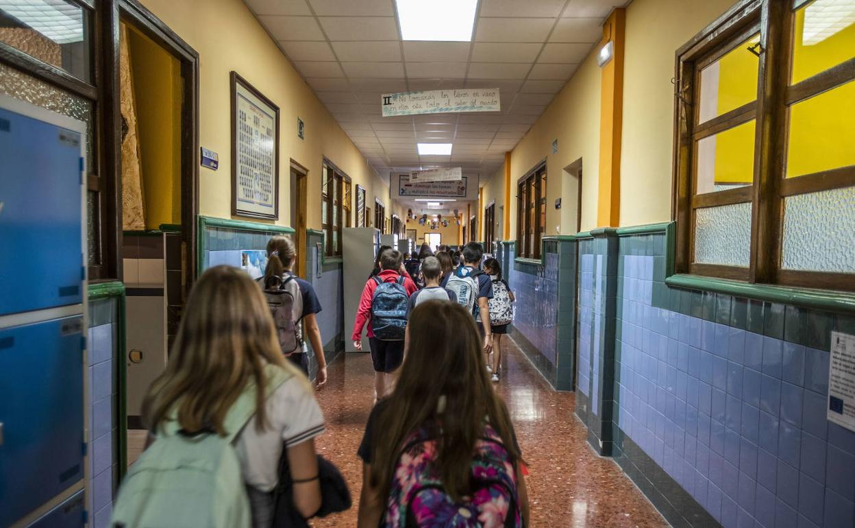 Colegio santanderino el primer día de curso.