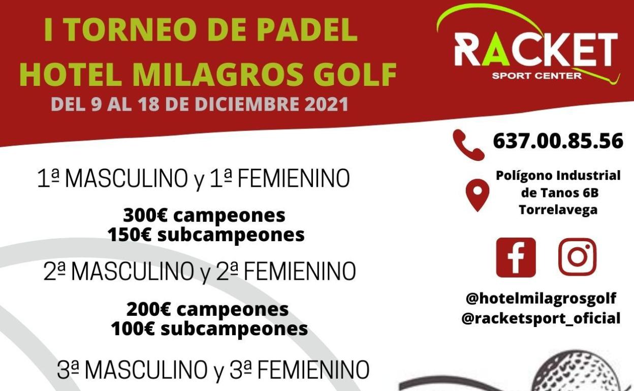 Tanos acogerá el I Torneo de pádel Hotel Milagros Golf