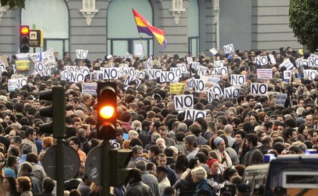 Una imagen de la manifestación 'Rodea el Congreso'. 