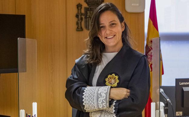 La magistrada María Fernanda Figueroa, en sede judicial.