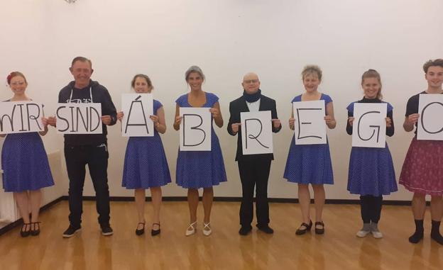 El teatro alemán Teatro Ayelen de Stuttgart lanzando un mensaje de apoyo a la Teatrería de Ábrego.