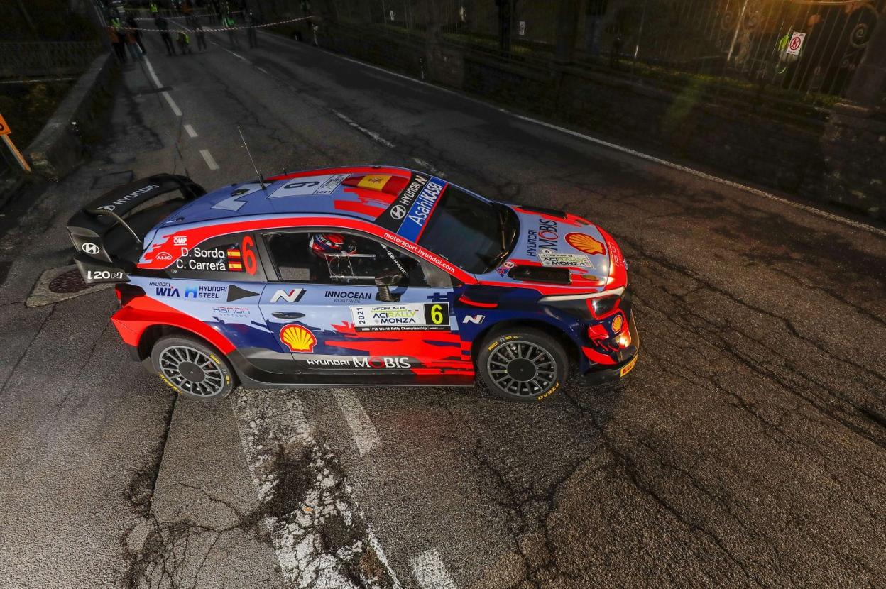 Dani Sordo, con el Hyundai WRC en el pasado Rally de Monza. hyundai