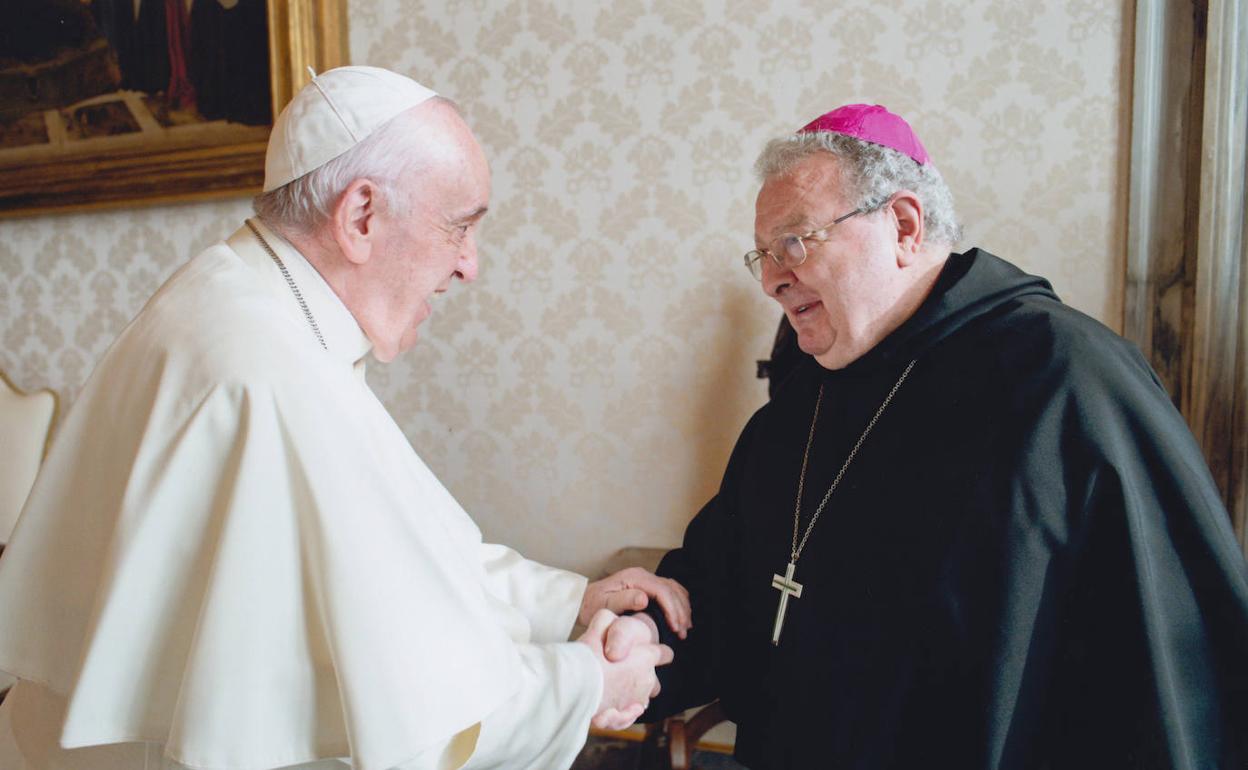 Manuel Herrero, durante su visita ad limina al Papa el pasado mes de diciembre.