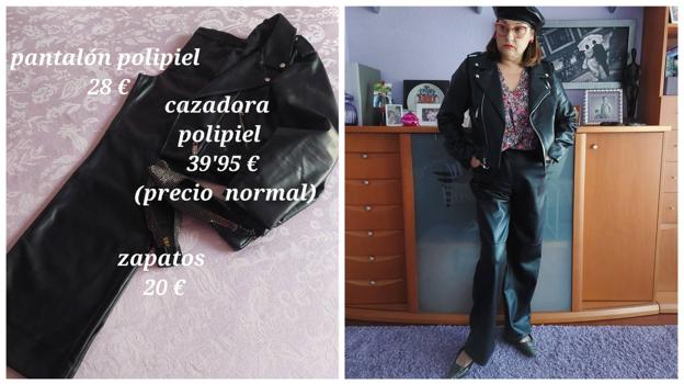 Mi capricho ha sido adelantarme a la temporada comprando esta cazadora 'biker' polipiel de Zara. En el look, añado pantalón de polipiel rebajado de Mango y rescato la blusa estampada floral. Me enamoré de los zapatos de tachuelas de Zara y, finalmente, rescato la boina de mi colección en polipiel negro. 