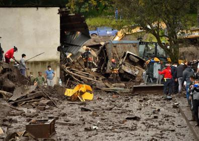 Imagen secundaria 1 - Imagen de la zona afectada tras las fuertes precipitaciones.