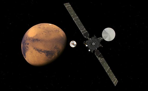 Orbitador y sonda Exomars de la ESA, en Marte.