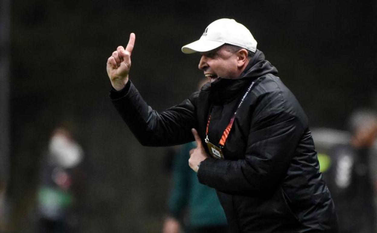 Yuri Verrnydub, durante el partido entre el Sheriff y el Sporting de Braga de la Europa League. 