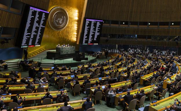 Sesión extraordinaria por la guerra en Ucrania de la Asamblea General de Naciones Unidas.