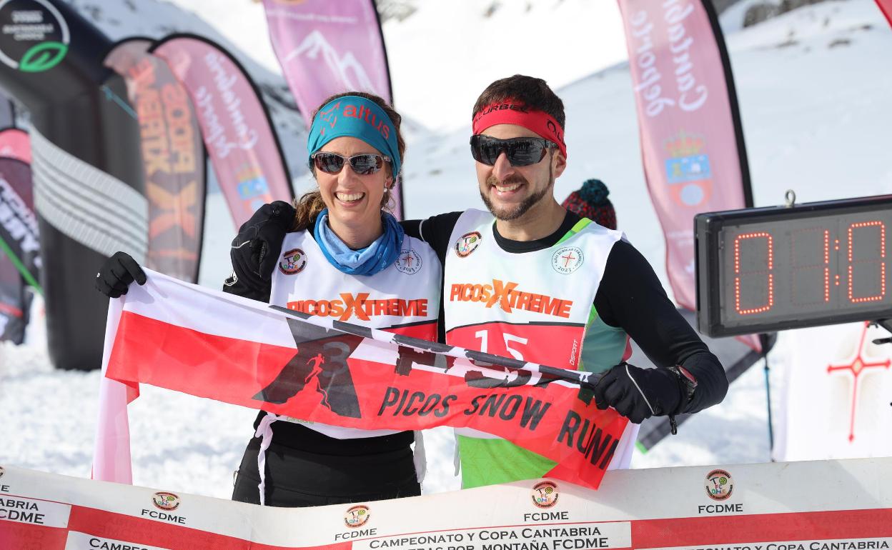 Lucía Ibáñez y Diego Cotera, ganadores de la VIII Picos Snow Run 