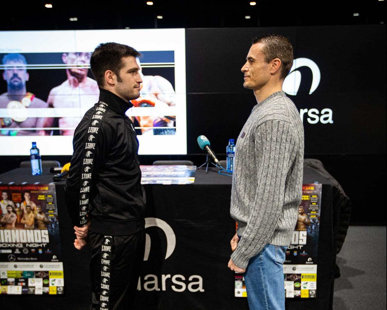 Míguez (izquierda) y Nieto, en la presentación del combate. 