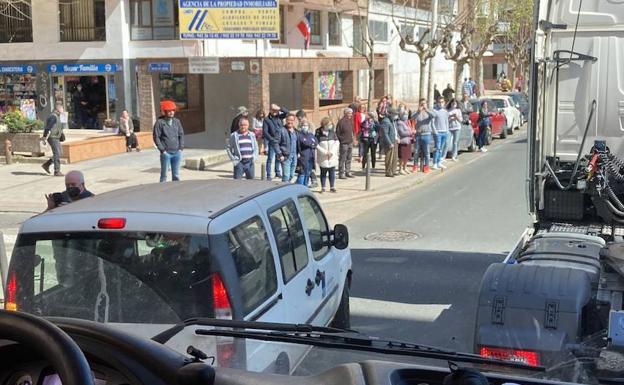 Imagen tomada desde dentro de uno de los camiones.