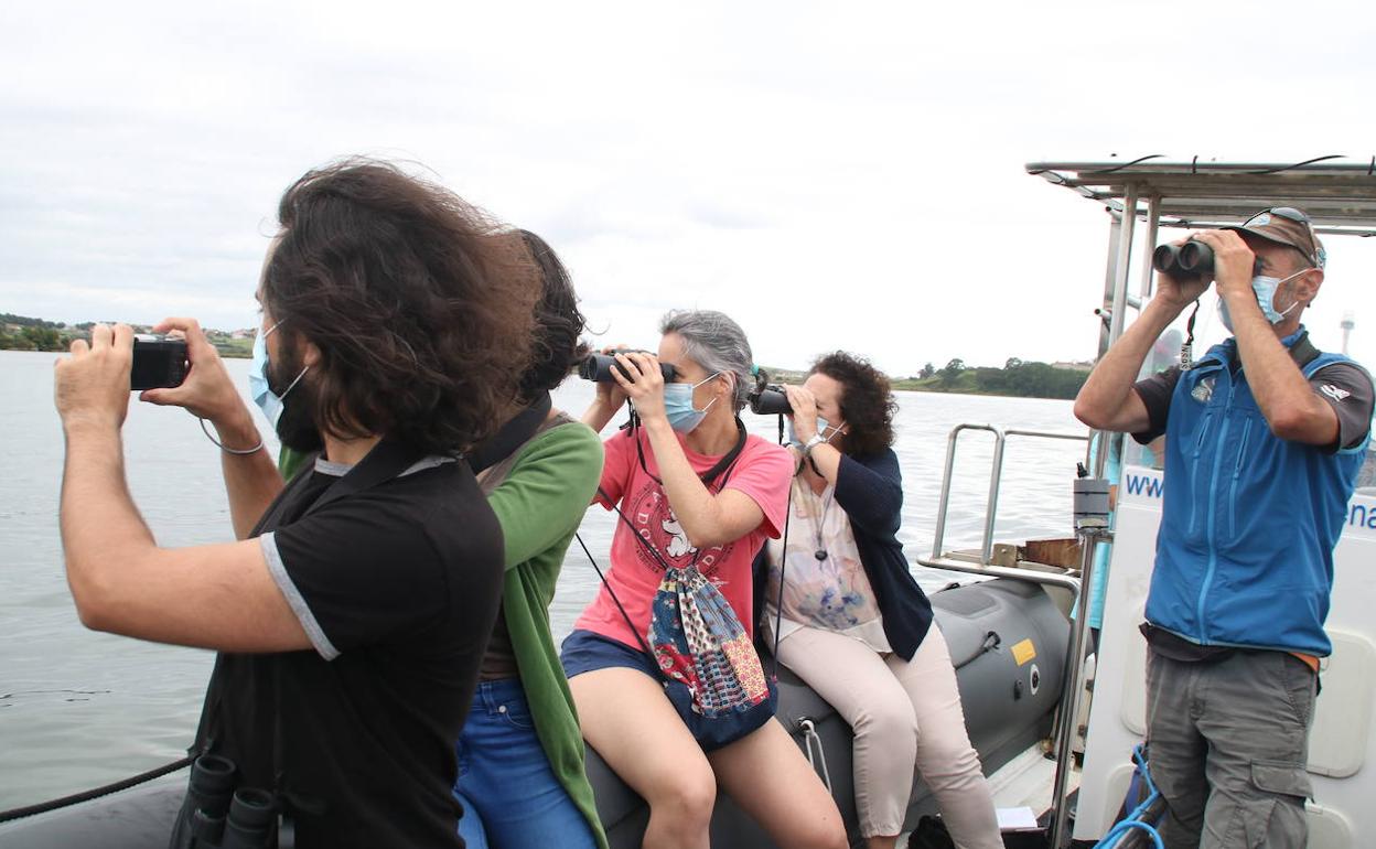 Salida el pasado verano por la ría de Cubas para avistar águilas pescadoras 