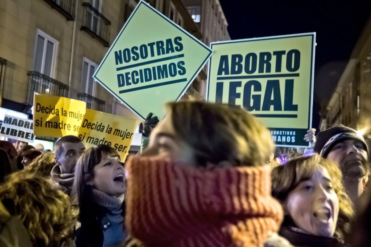 Imagen de archivo de una concentración en demanda de la reforma de la ley del aborto. 