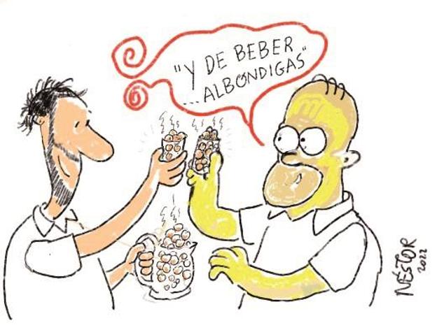 Y de beber…¡albóndigas!