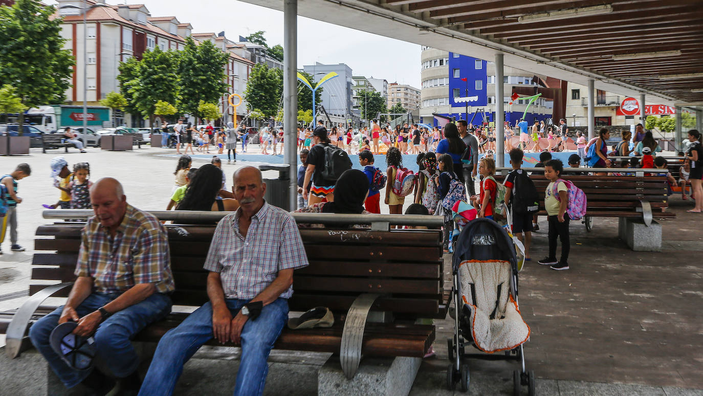 En la plaza de La Llama en Torrelavega.