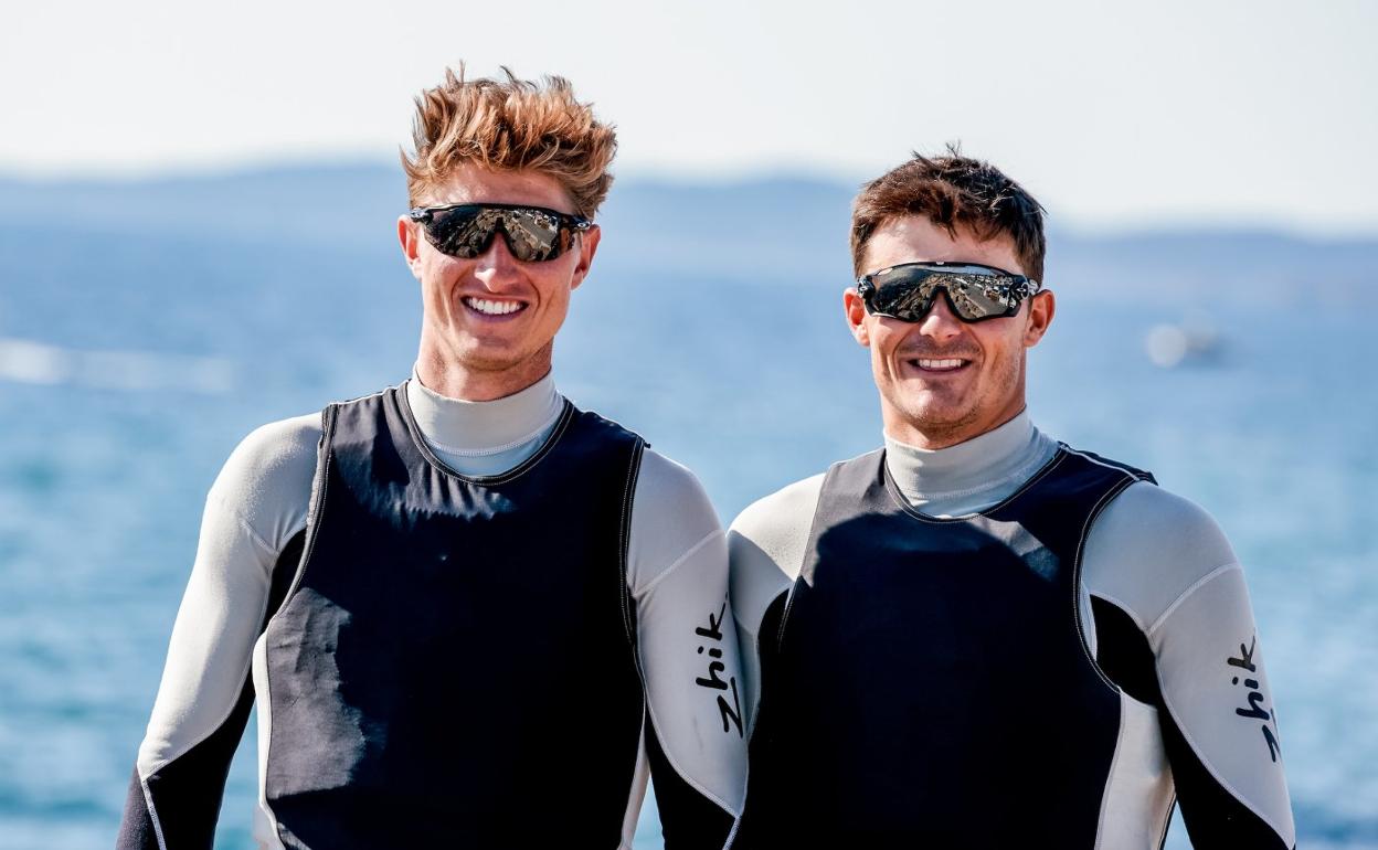 Florian Trittel y Diego Botín, tras la competición de Kiel. 