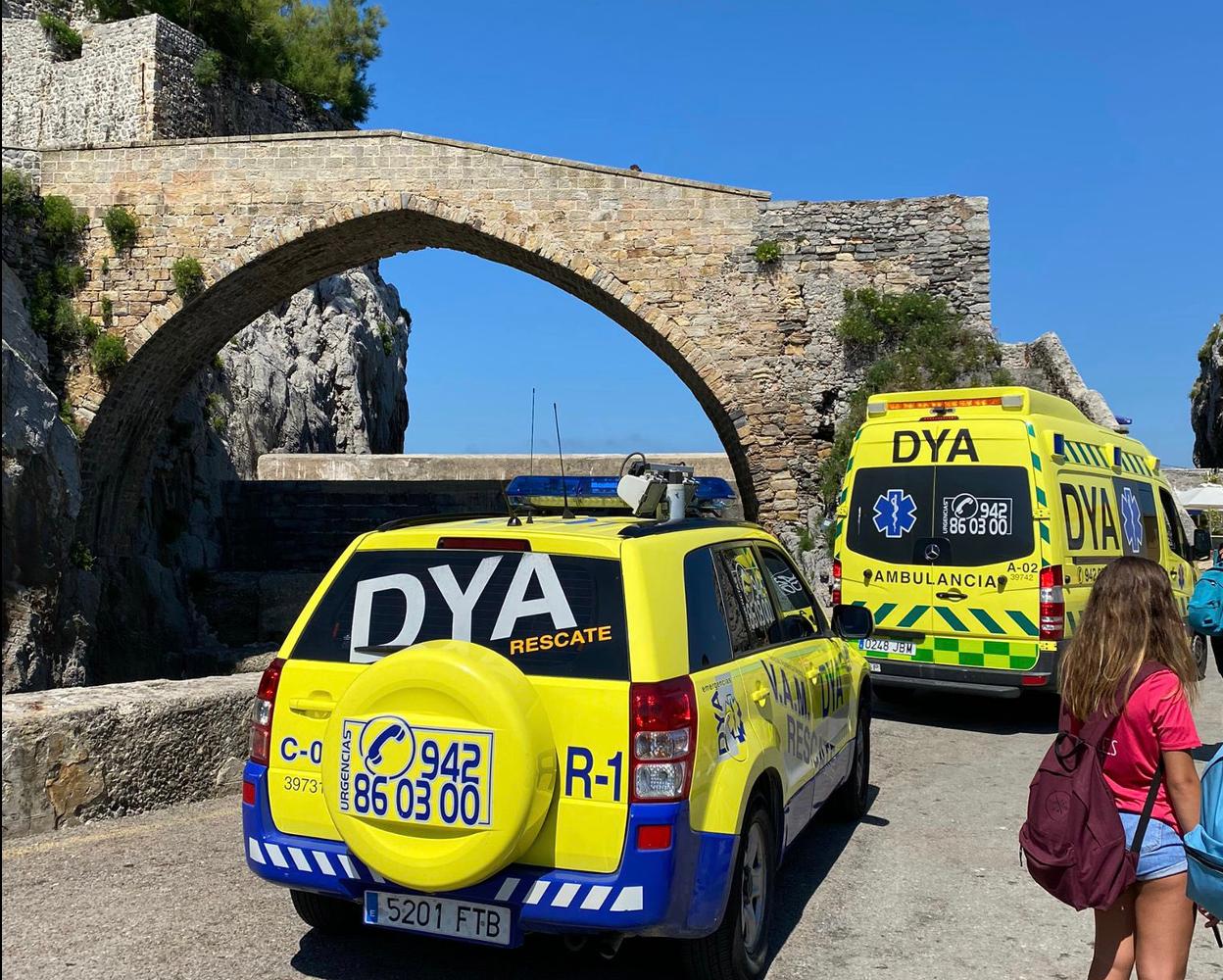 Un herido al tirarse del puente romano en Castro