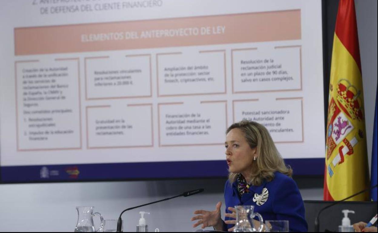 La vicepresidenta económica, Nadia Calviño. 