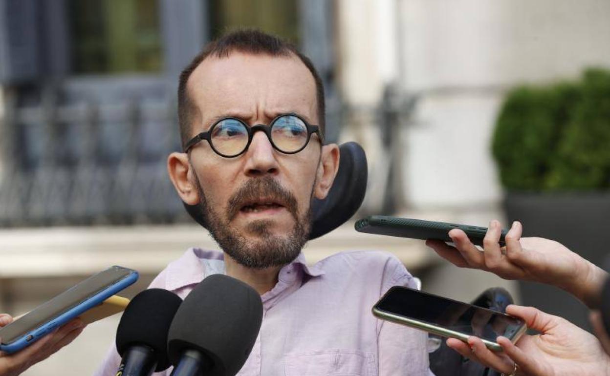 El portavoz parlamentario de Unidas Podemos, Pablo Echenique, este jueves en el Congreso.