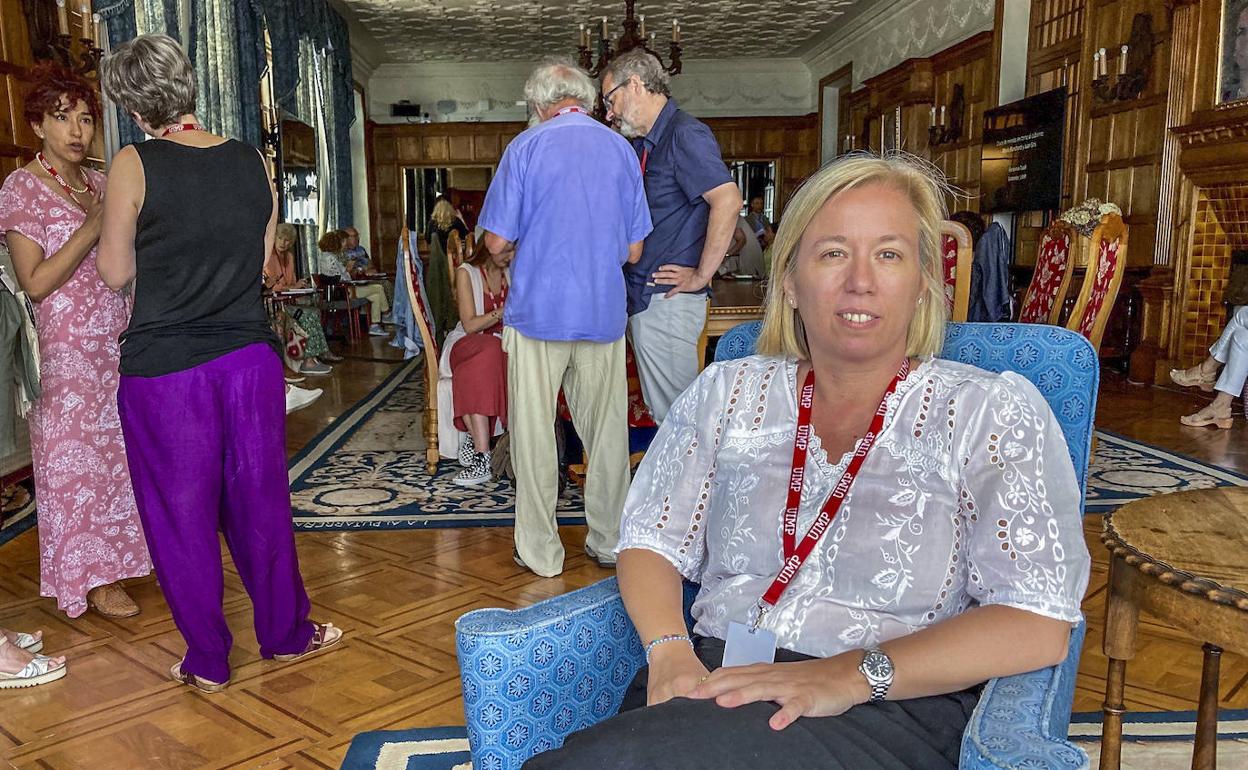 Genoveva Tusell, ayer, en el Comedor de Gala del palacio de La Magdalena, donde se celebra el curso. J. c. r. 