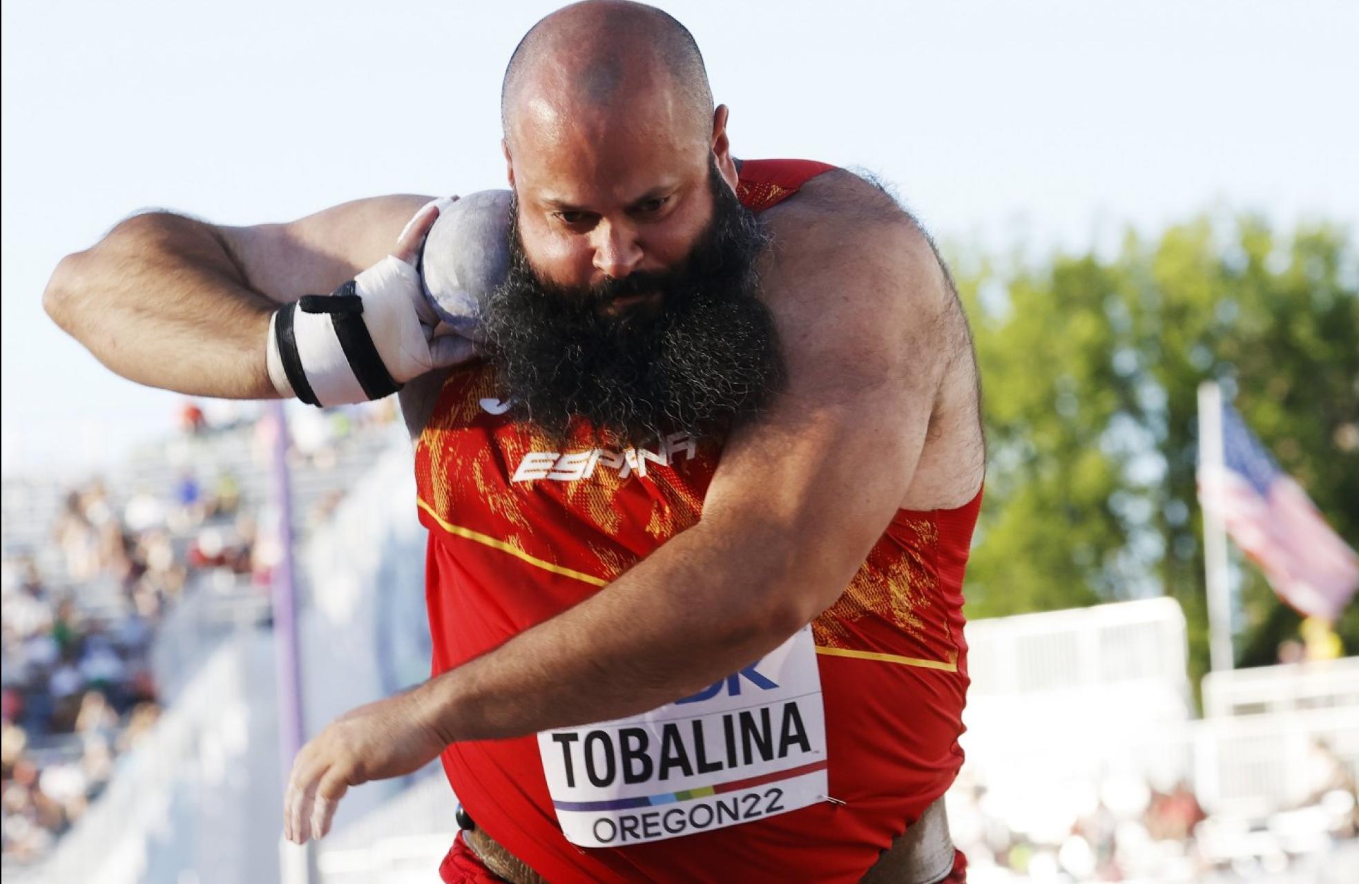 Carlos Tobalina, en uno de los lanzamientos en la calificación del pasado Mundial de Eugene.