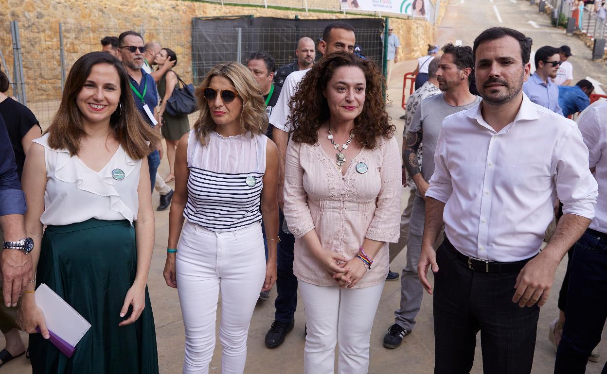 Ione Belarra, Yolanda Díaz y Alberto Garzón 