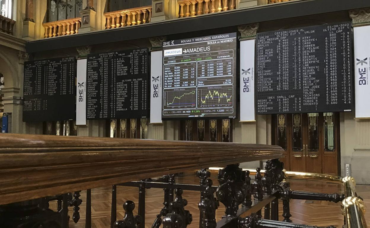 Interior de la Bolsa de Madrid. 