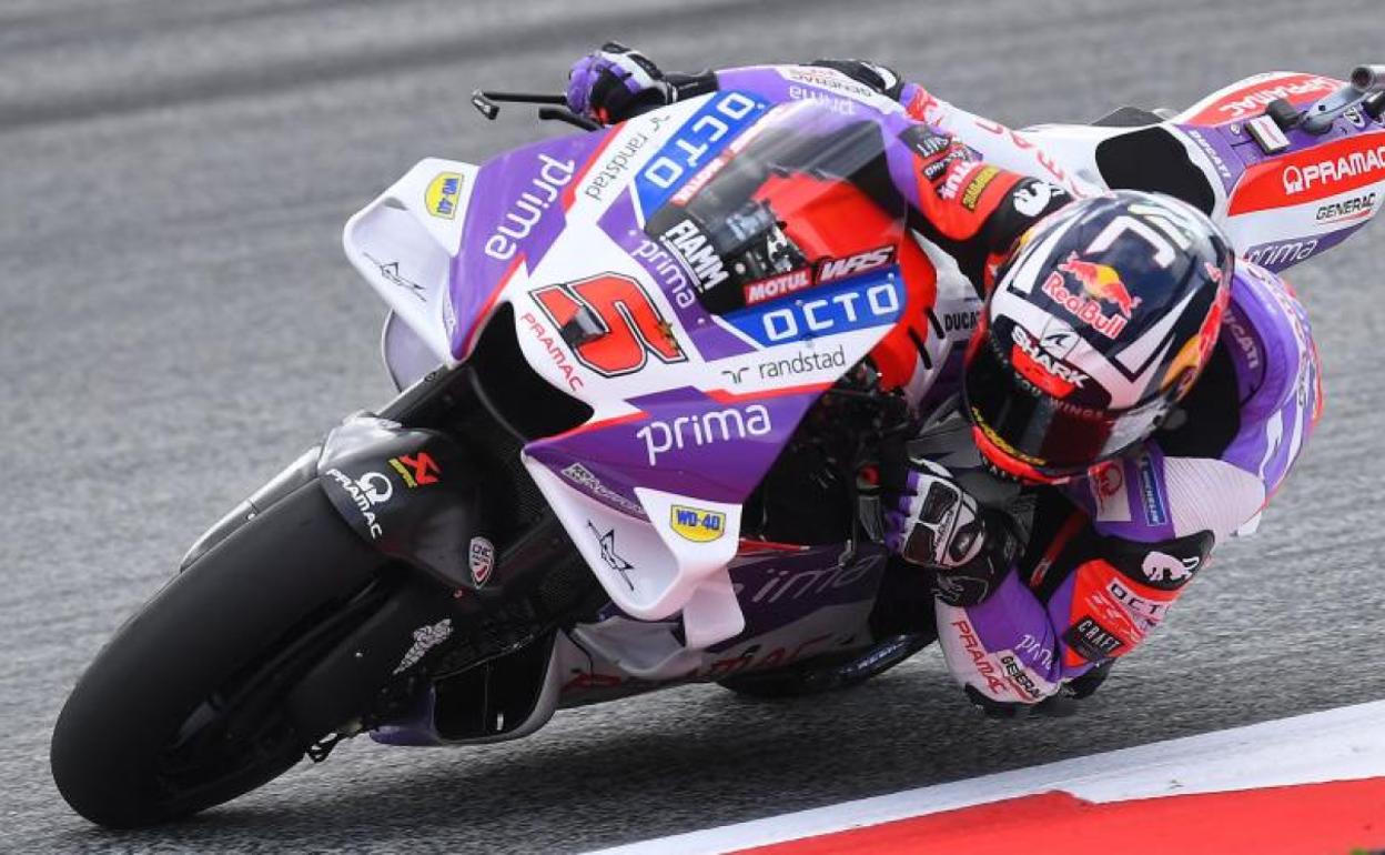 La Ducati de Johann Zarco, durante los entrenamientos libres en Austria.