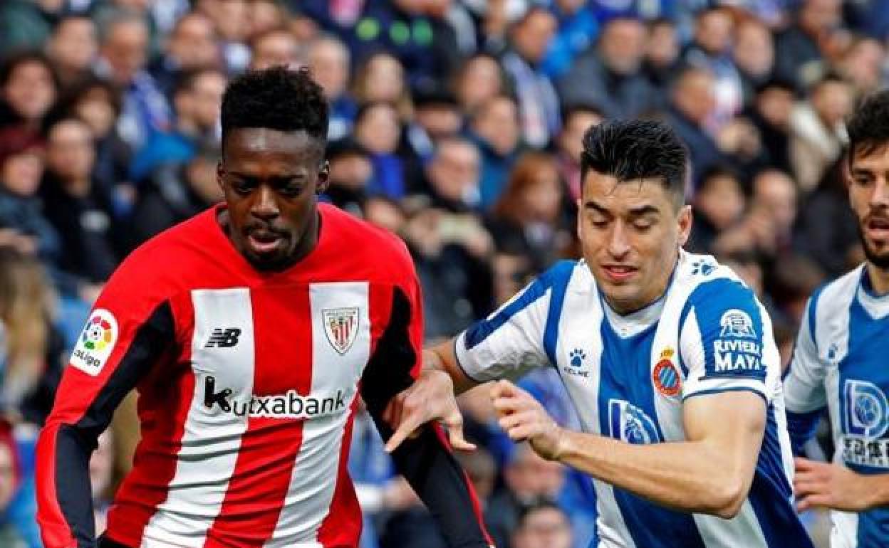 Iñaki Williams, durante un partido del Athletic contra el Espanyol. 