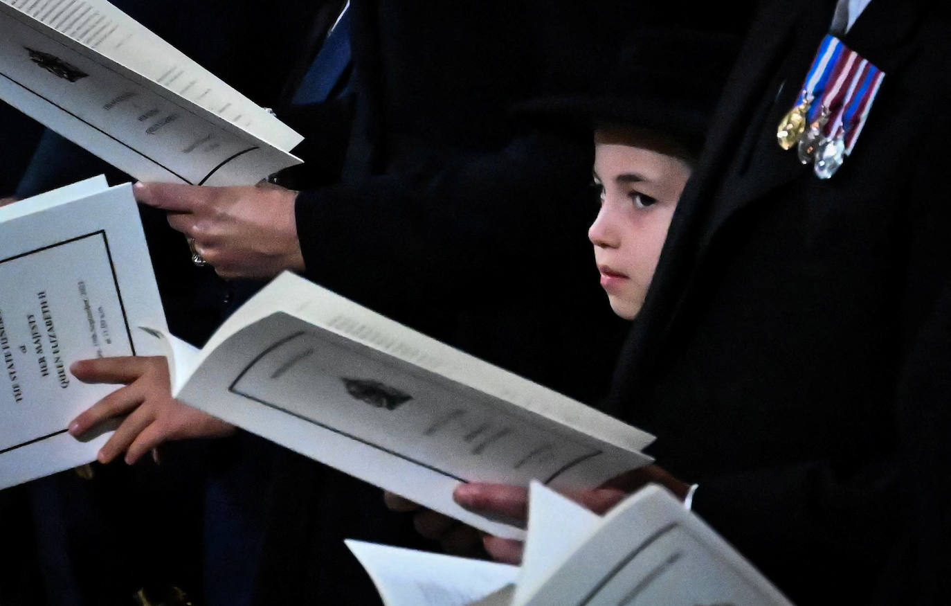 La princesa Carlota, durante el funeral.