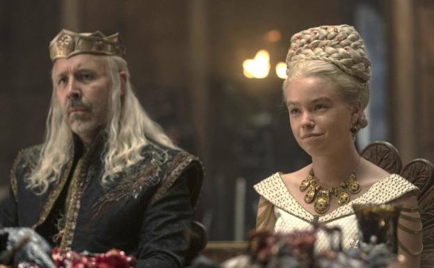 Viserys y su hija en la preboda. 