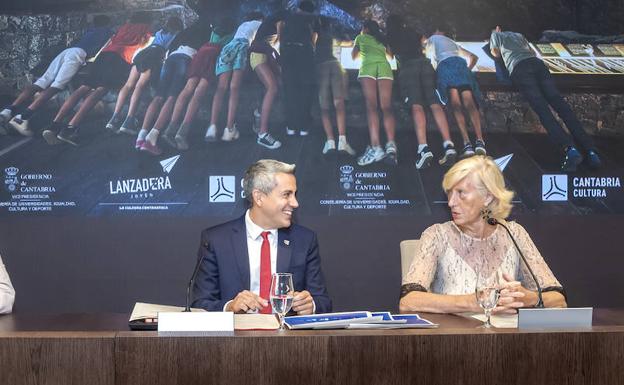 Pablo Zuloaga y Marina Lombó, hoy en la rueda de prensa