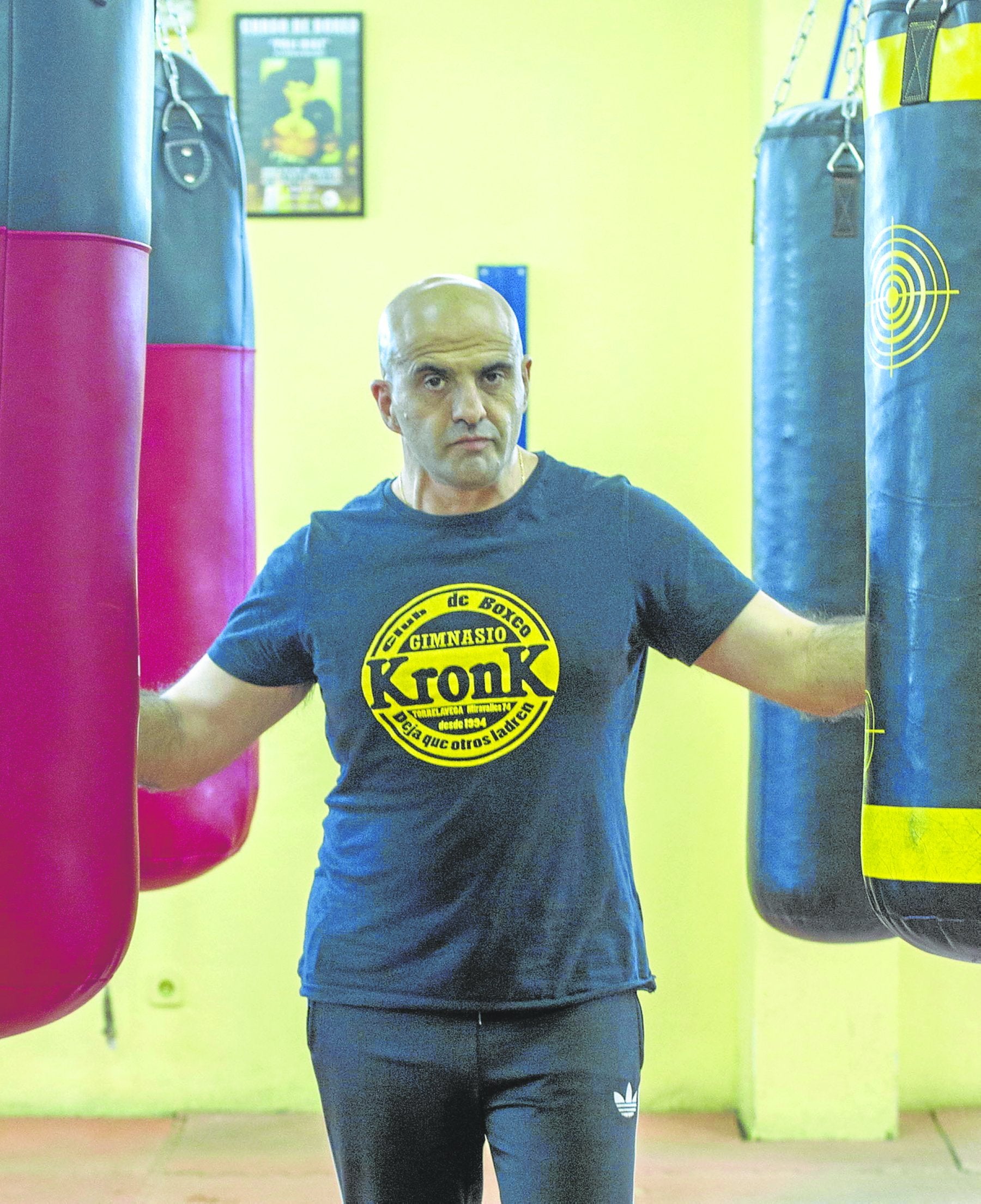 Víctor Iglesias, en su gimnasio de Torrelavega. 