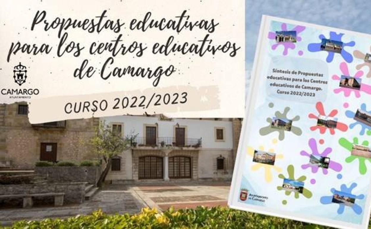 Cartel anunciador de las actividades que el Ayuntamiento ha ofertado a los centros educativos. 