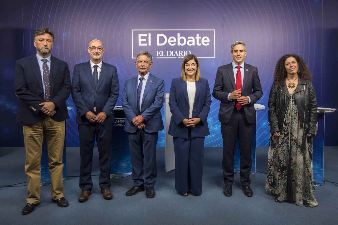 De izquierda a derecha, Cristóbal Palacio, Félix Álvarez, Miguel Ángel Revilla, Maria José Sáenz de Buruaga, Pablo Zuloaga y Mónica Rodero.