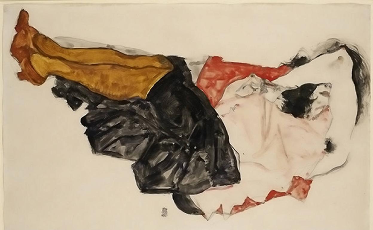 'Mujer que esconde su rostro' (1912), de Egon Schiele. 