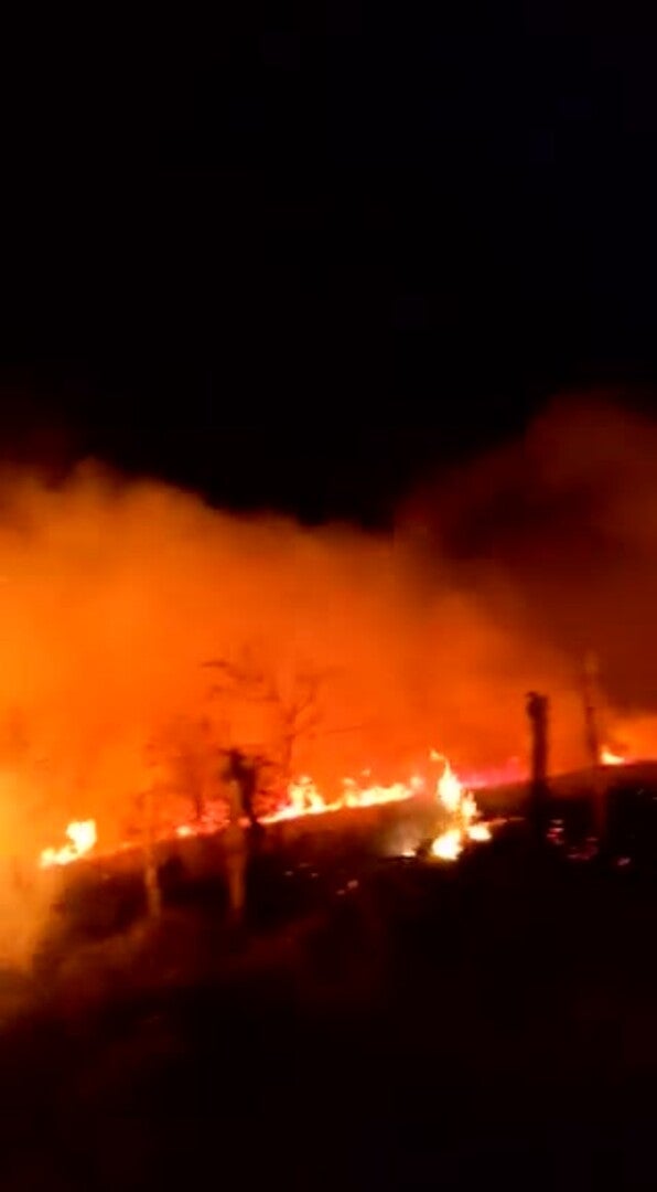 Incendio en el puerto de Los Tornos, en Ramales de la Victoria