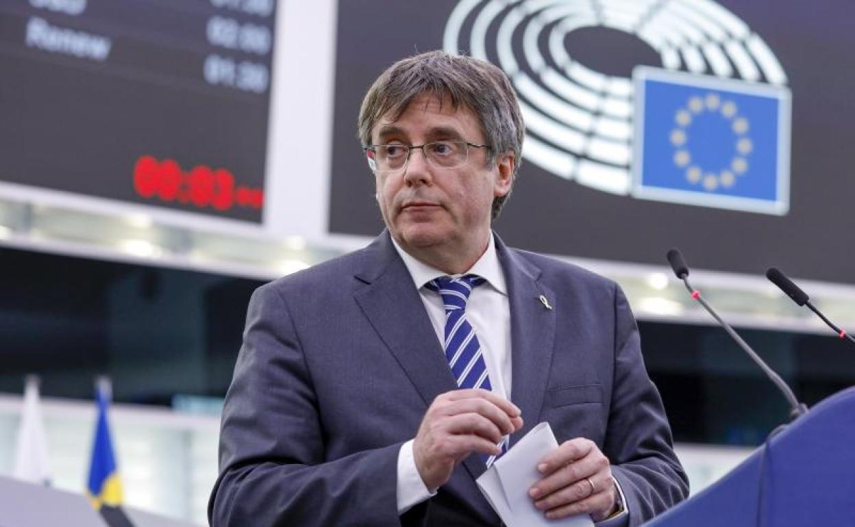 Carles Puigdemont, en el Parlamento Europeo. 