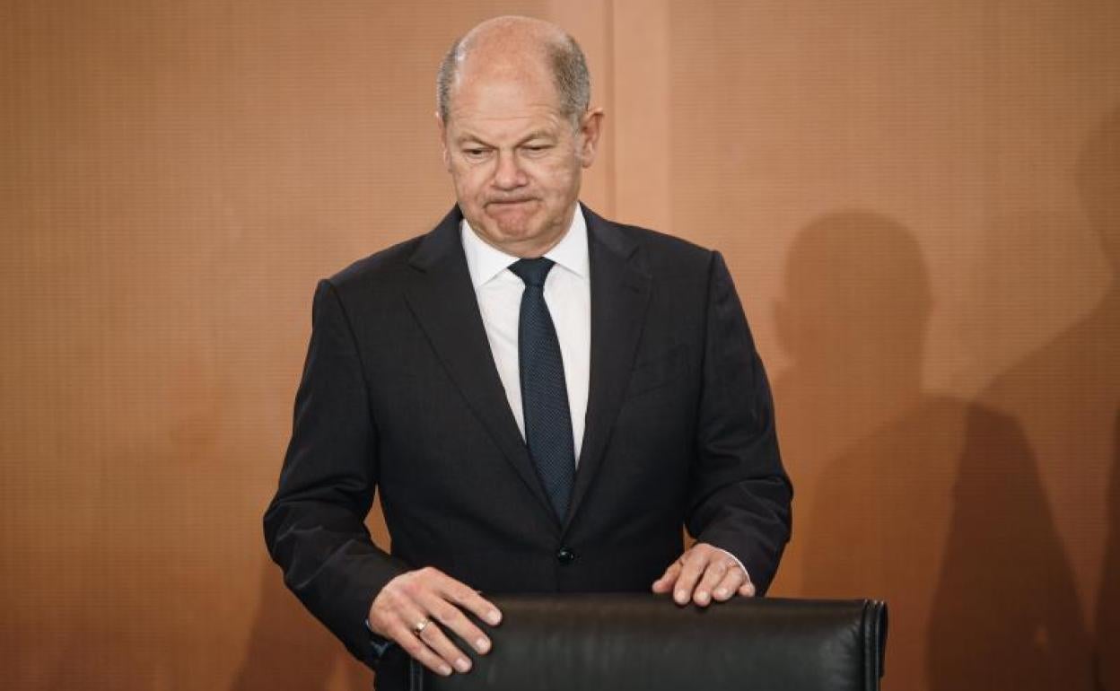 El canciller alemán, Olaf Scholz, durante la reunión semanal del gabinete federal en la Cancillería en Berlín. 