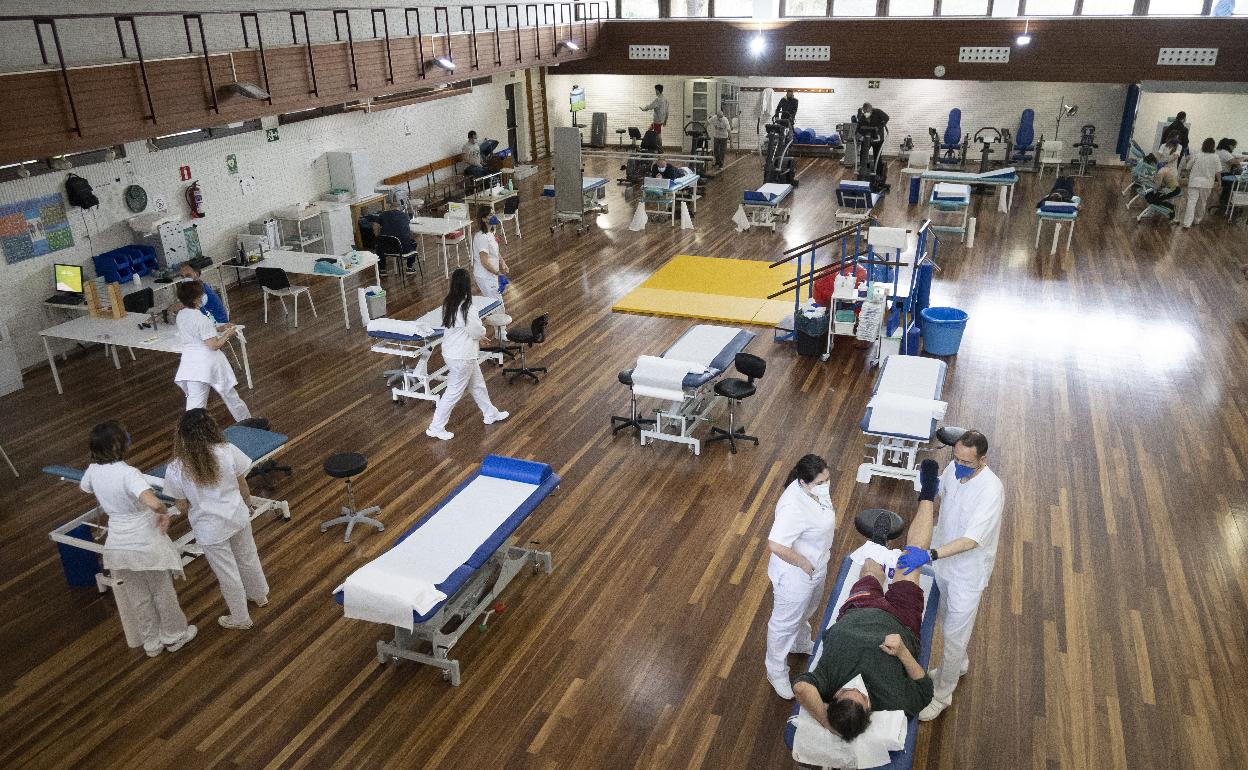 Gimnasio de rehabilitación de Mutua Montañesa, en sus instalaciones de la Avenida del Faro, en Santander.