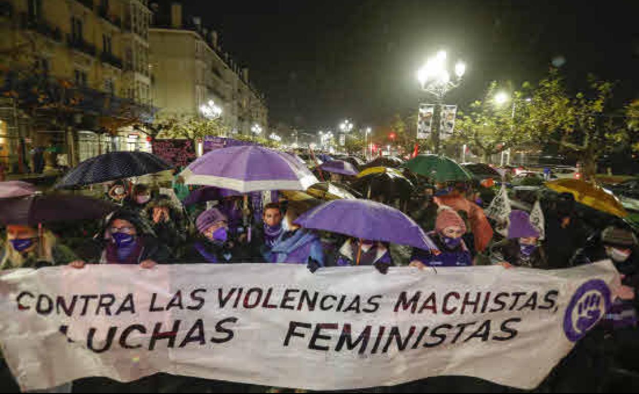 Imagen de la manifestación celebrada el año pasado en Santander en el 25N.