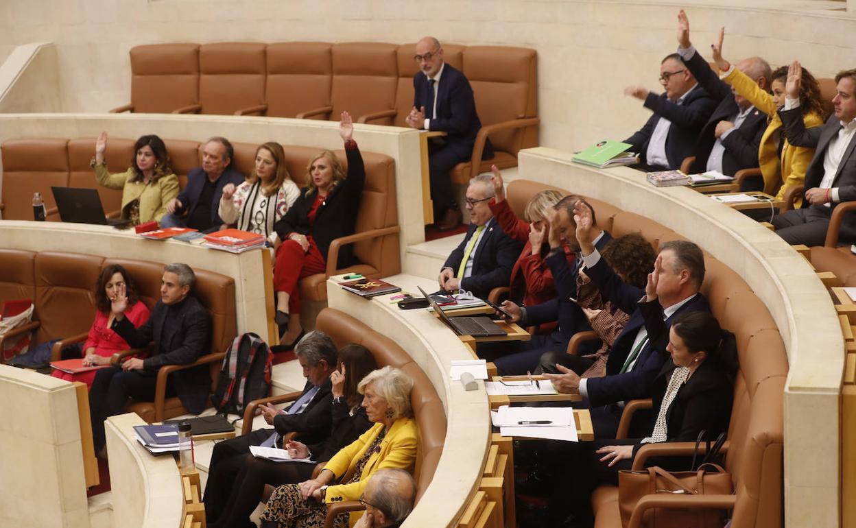 Un momento de la votación de las enmiendas 