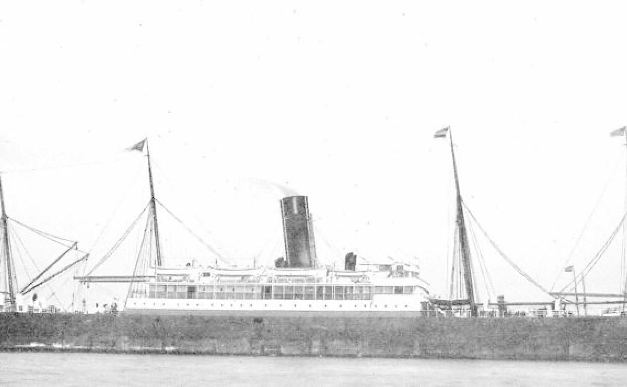 Imagen del SS Meseba, antes de la Primera Guerra Mundial. 